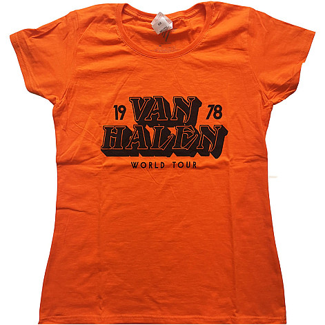 Van Halen tričko, World Tour '78 Orange, dámské