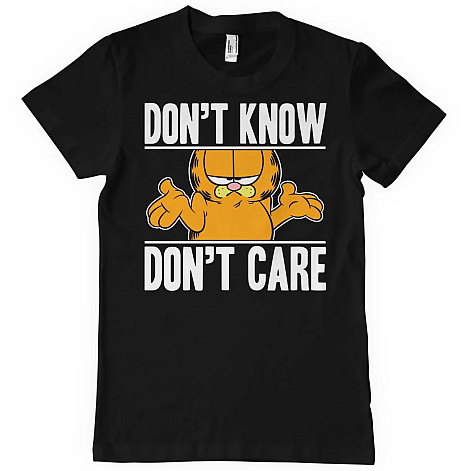 Garfield tričko, Don't Know Don't Care Black, pánské
