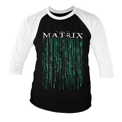 Matrix tričko, Matrix Baseball 3/4 Sleeve Black & White, pánské