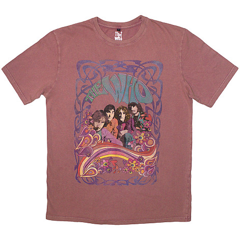 The Who tričko, Psych Floral Stone Wash Kashmir Red, pánské
