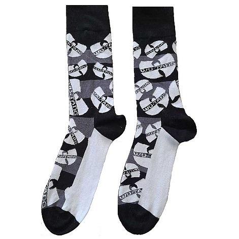 Wu-Tang Clan ponožky, Logos Monochrome Black White Grey, unisex - velikost 7 až 11