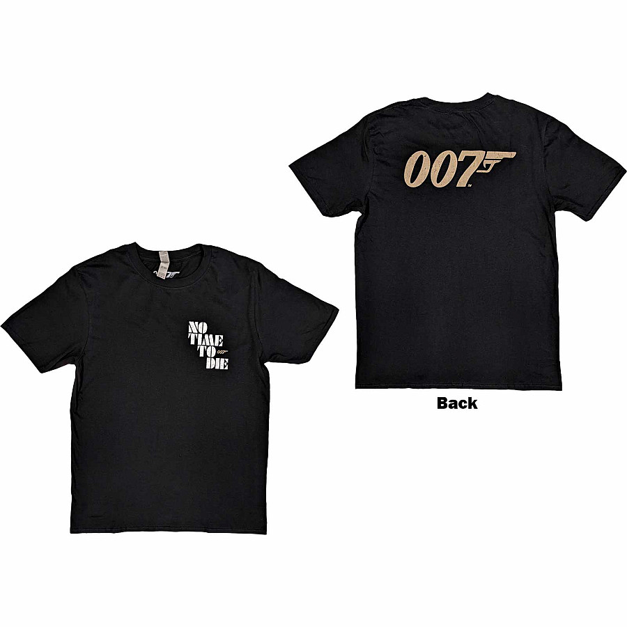 James Bond 007 tričko, No Time To Die &amp; Logo Black, pánské, velikost M