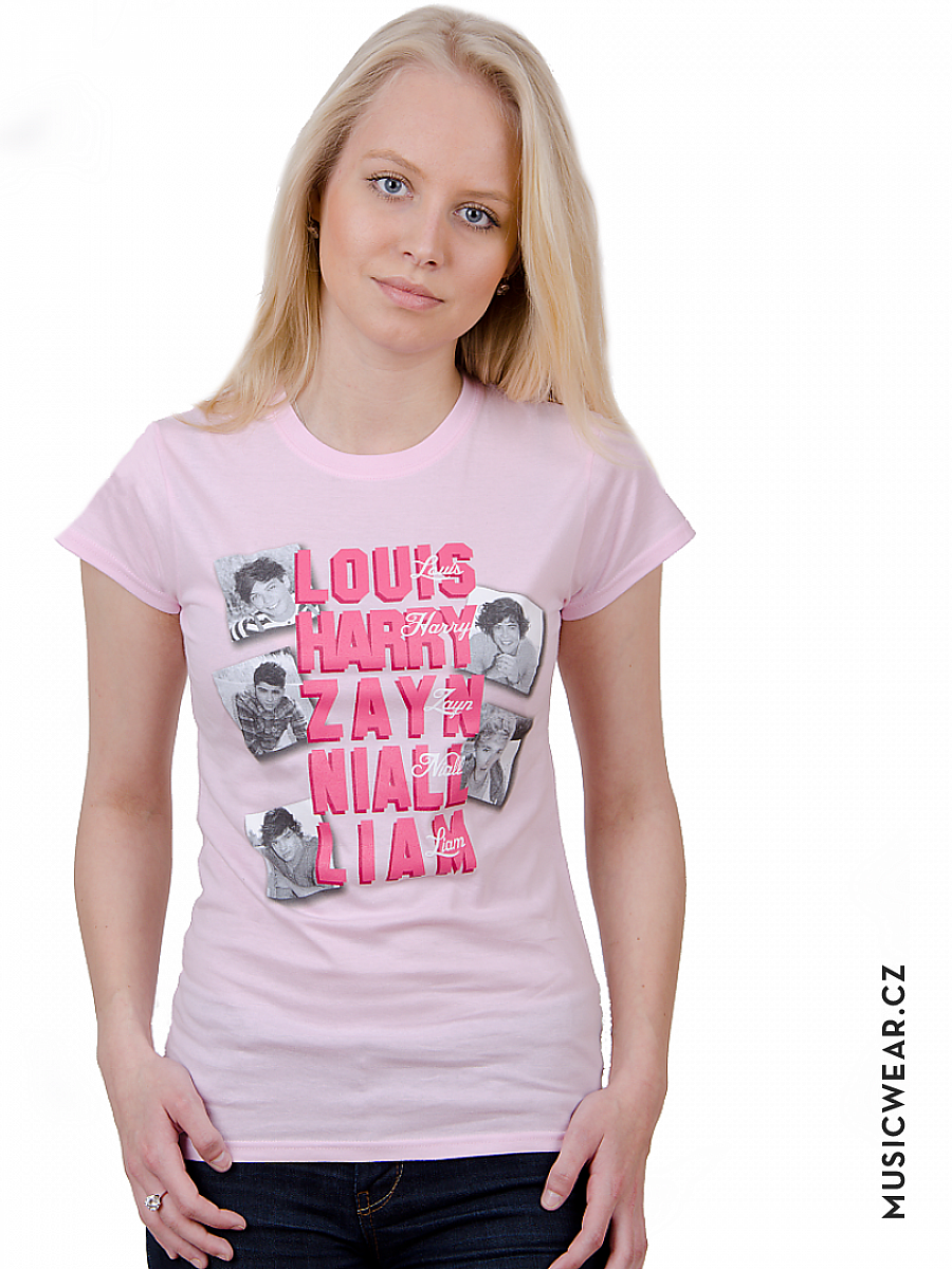 One Direction tričko, Names Pink, dámské, velikost XL