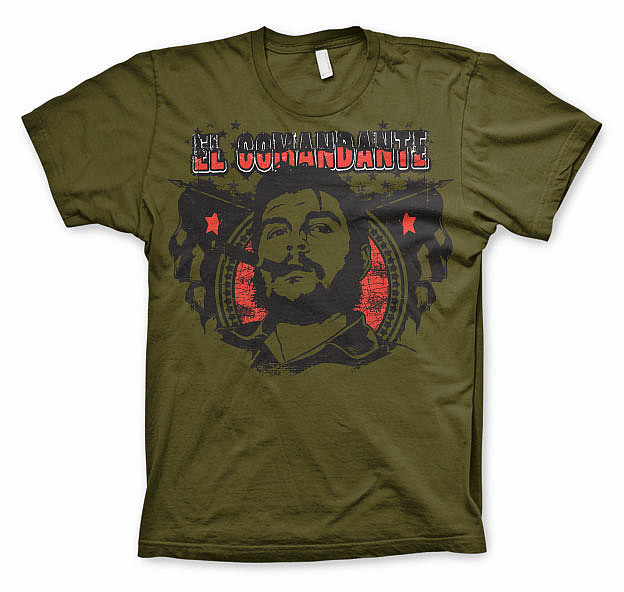 Che Guevara tričko, El Comandante Olive, pánské, velikost XXXL