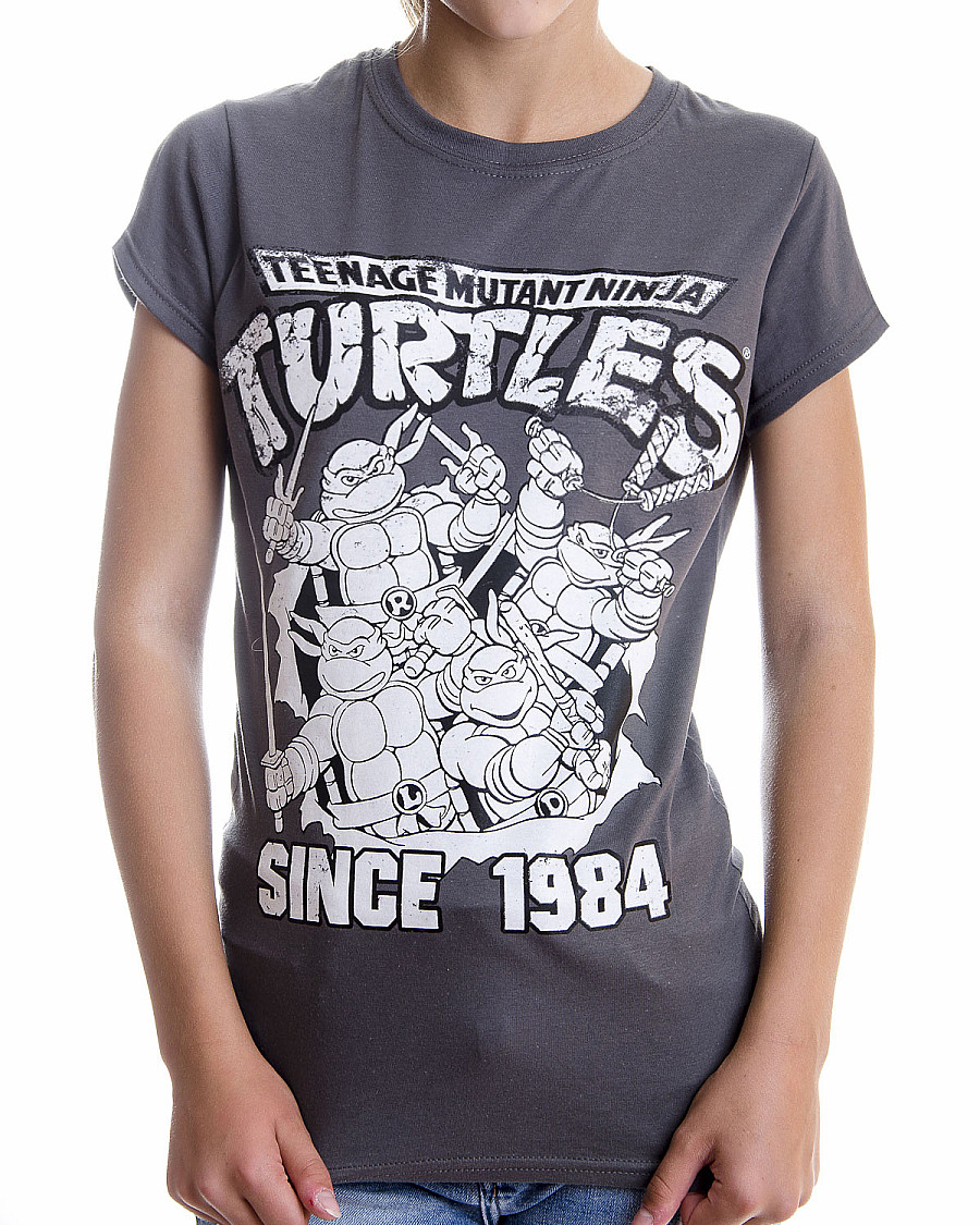 Želvy Ninja tričko, Distressed Since 1984 Girly Grey, dámské, velikost S