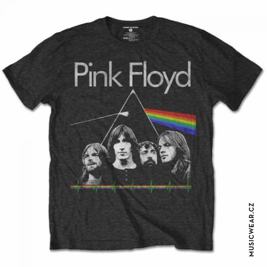 Pink Floyd tričko, DSOTM Band &amp; Prism Grey, pánské, velikost XL