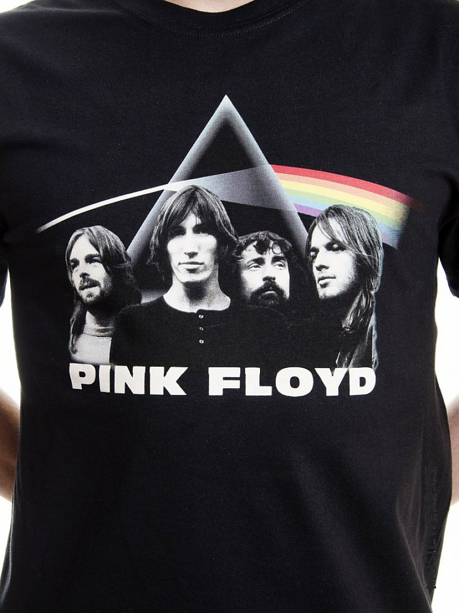 Pink Floyd tričko, DSOTM Band &amp; Prism Black, pánské, velikost S