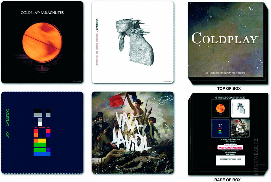 Coldplay set korkových podtácků 4ks, Logos