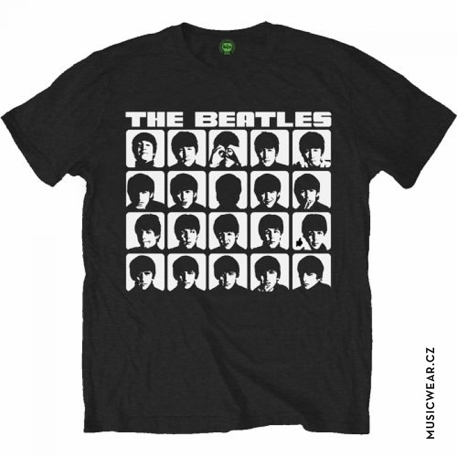 The Beatles tričko, Hard Days Night Faces Mono, pánské, velikost S