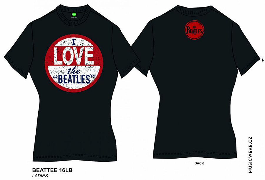 The Beatles tričko, I Love the Beatles Black, dámské, velikost S