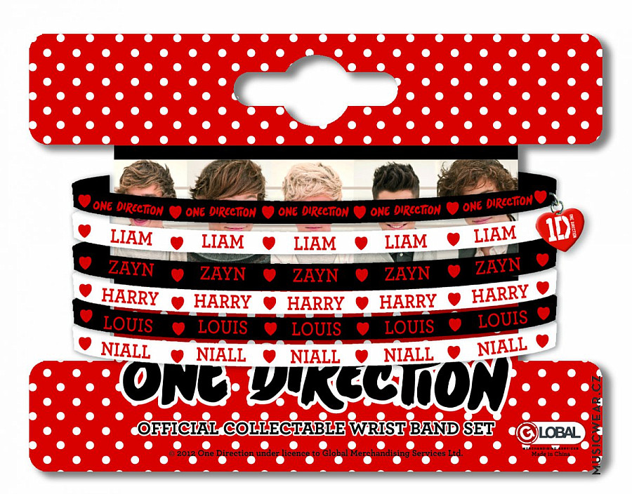 One Direction sada šesti silikonových náramků, Phase 3, dámská