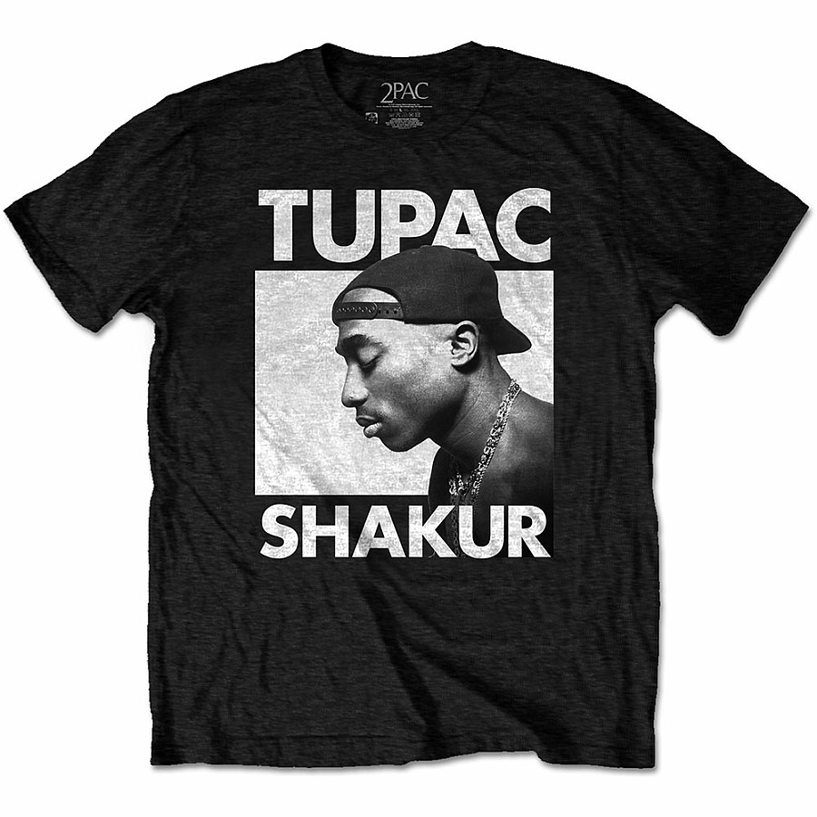 Tupac tričko, Eyes Closed Eco-Tee Black, pánské, velikost XXL