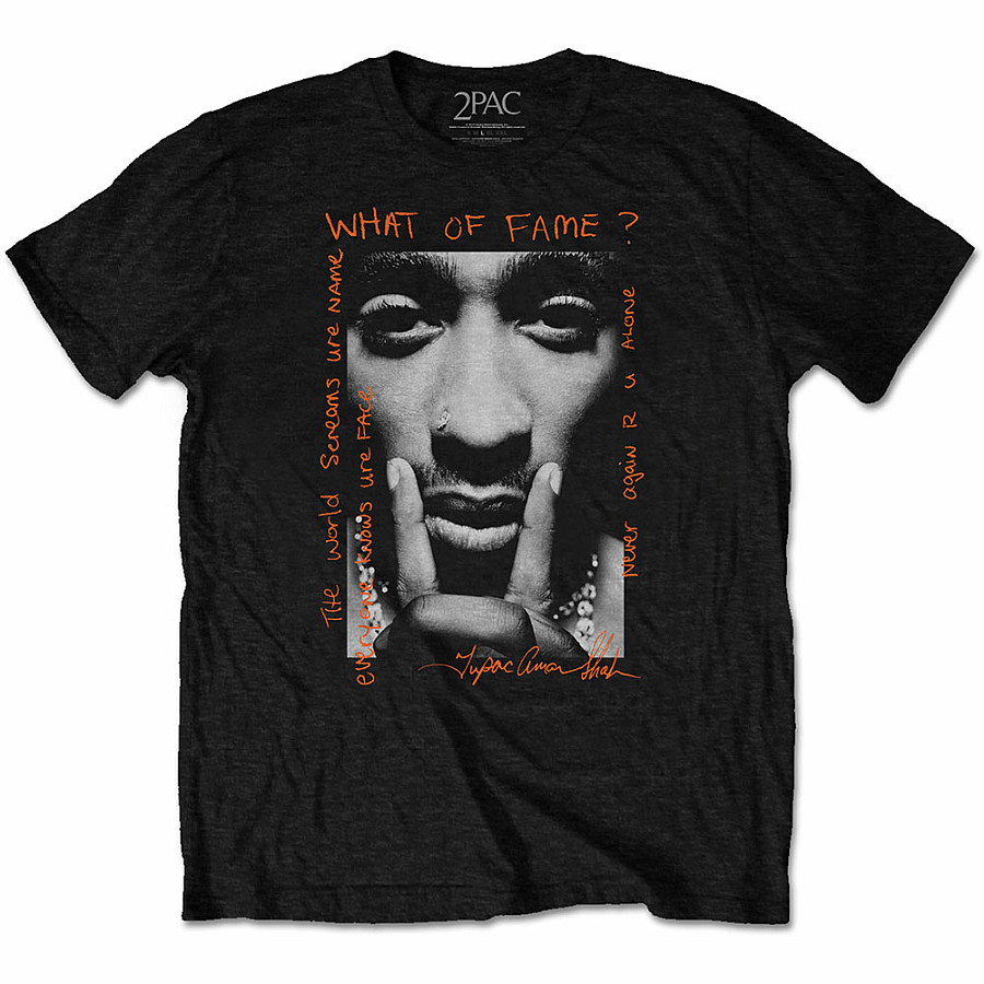 Tupac tričko, What Of Fame? Black, pánské, velikost XXL