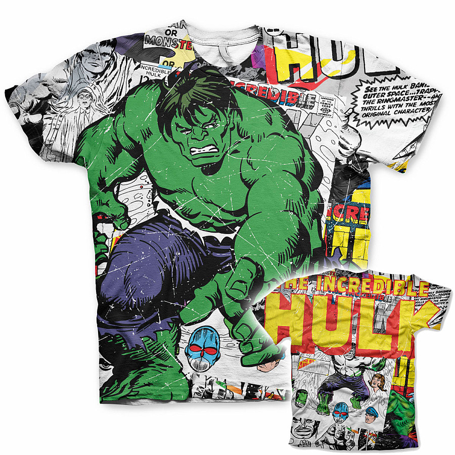 The Hulk tričko, Comic Allover, pánské, velikost S