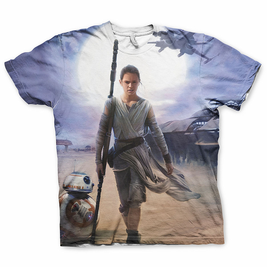 Star Wars tričko, Rey Allover Printed, pánské, velikost L