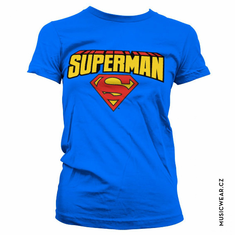 Superman tričko, Blockletter Logo Girly, dámské, velikost XL