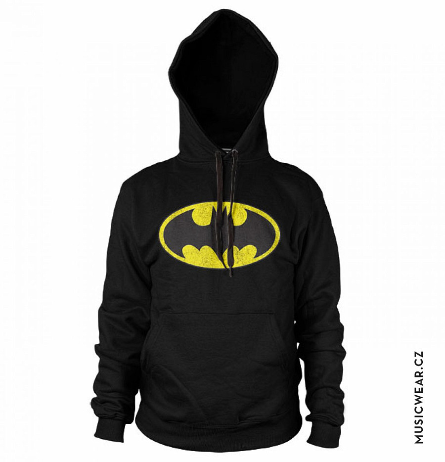 Batman mikina, Distressed Logo Hoodie, pánská, velikost XL