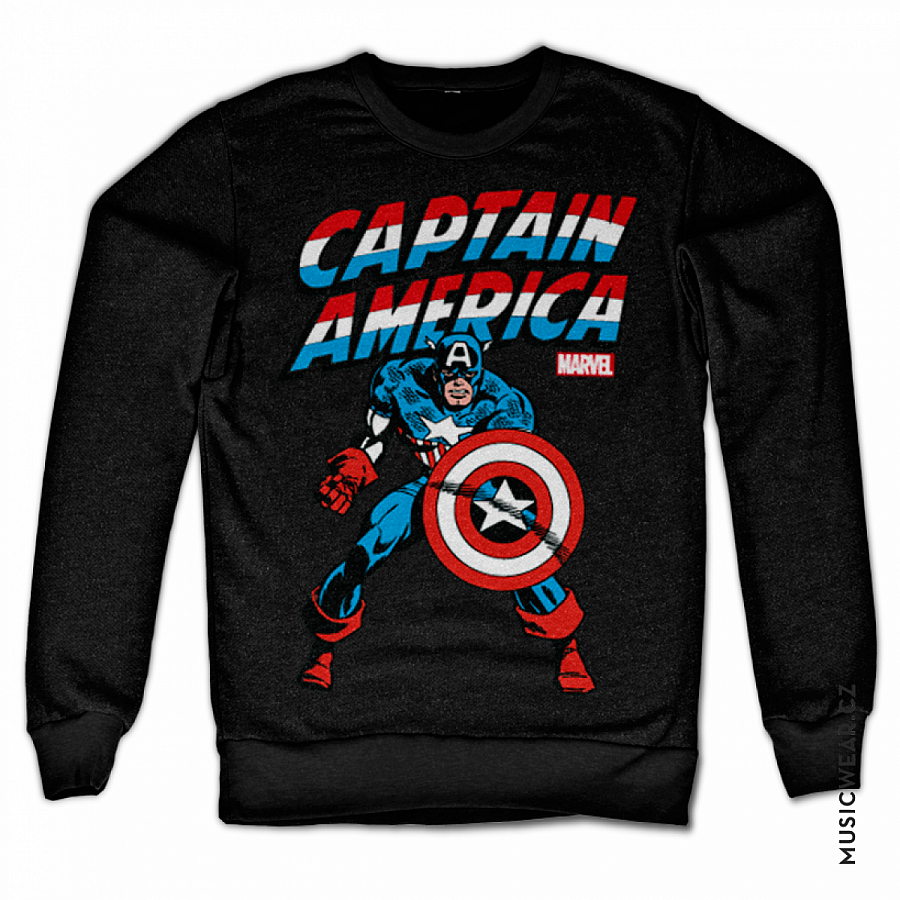 Captain America mikina, Sweatshirt Black, pánská, velikost S