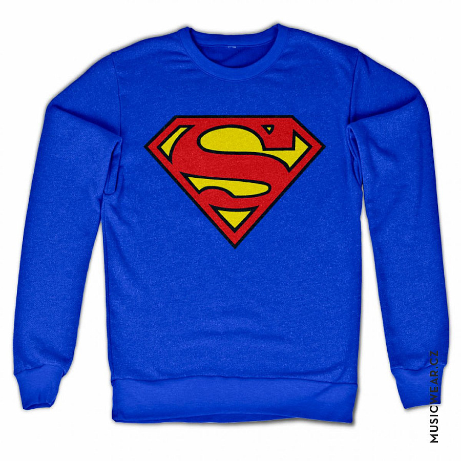 Superman mikina, Shield Sweatshirt Blue, pánská, velikost M