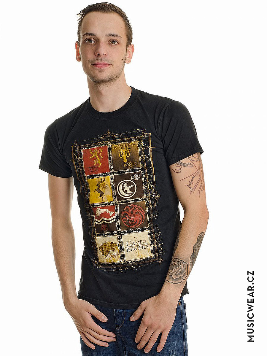 Hra o trůny tričko, Family Sigil Black, pánské, velikost M
