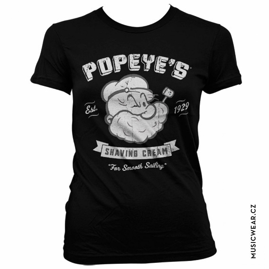 Pepek námořník tričko, Popeyes Shaving Cream Girly, dámské, velikost M