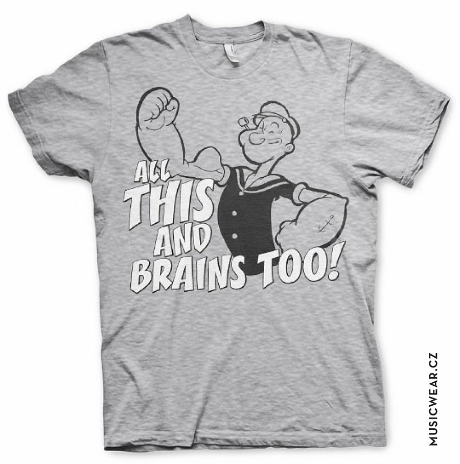 Pepek námořník tričko, All This And Brains Too, pánské, velikost XL