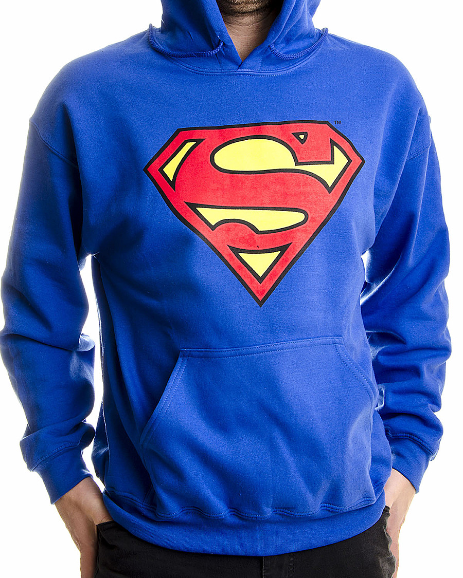 Superman mikina, Shield Hoodie Blue, pánská, velikost XL