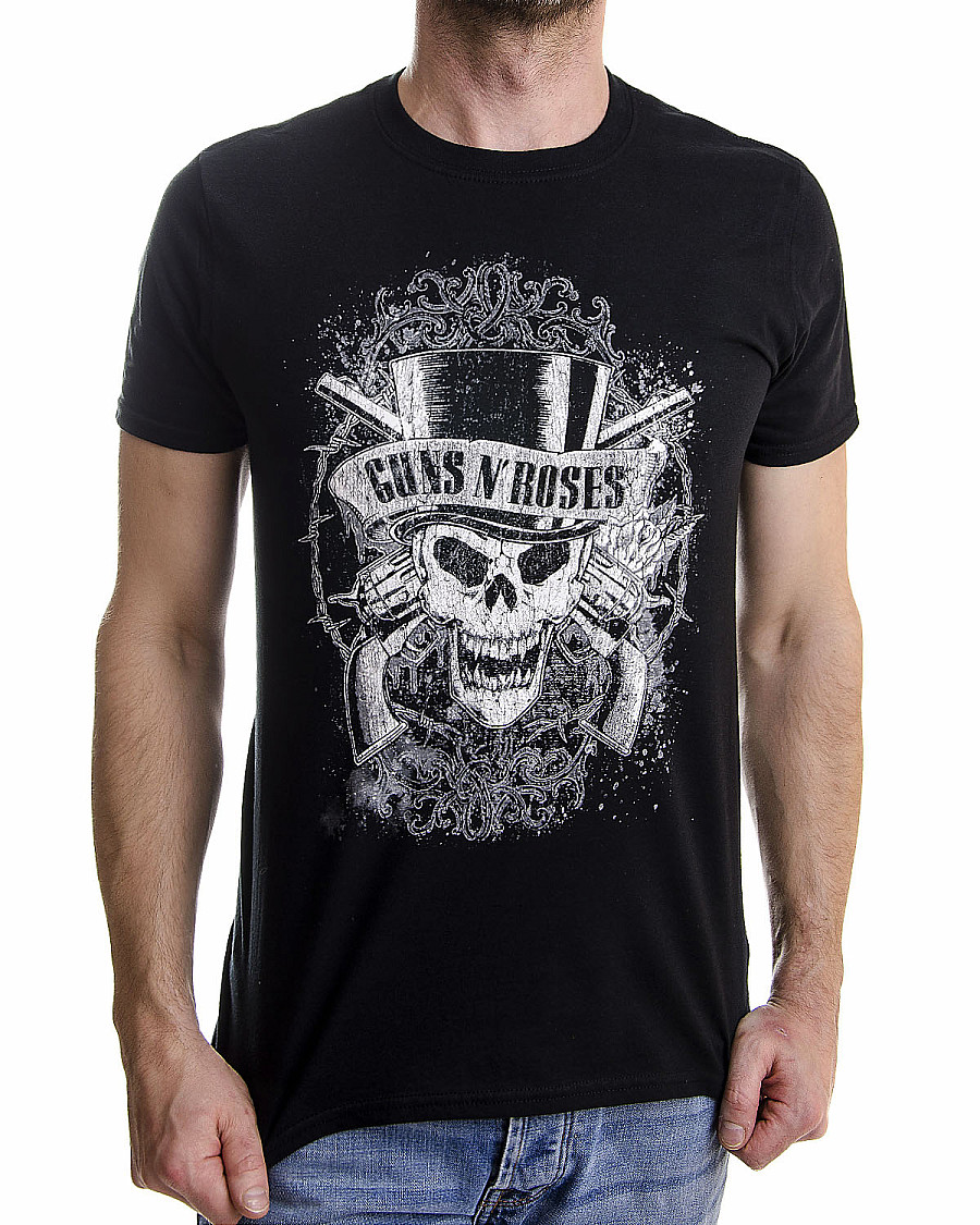 Guns N Roses tričko, Faded Skull, pánské, velikost S