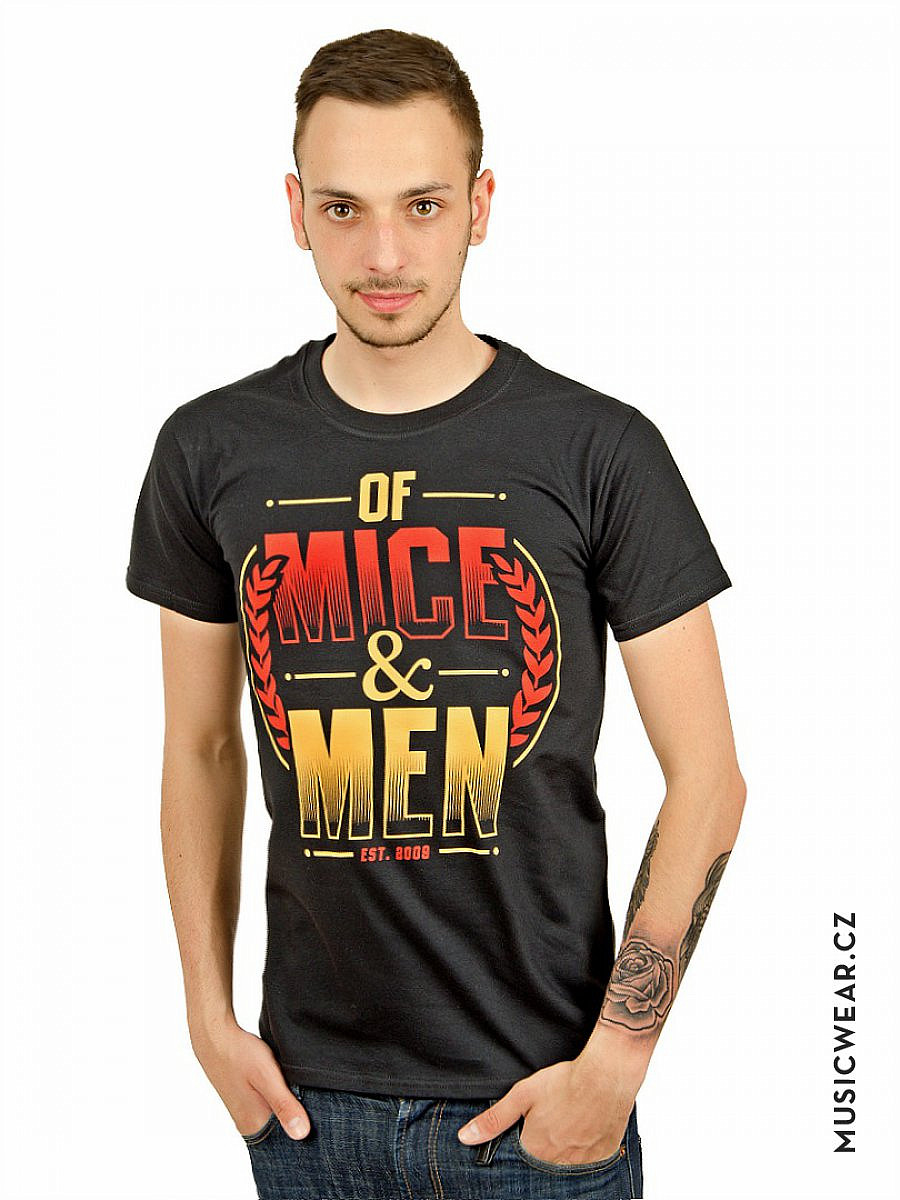 Of Mice &amp; Men tričko, Wreath Red &amp; Gold, pánské, velikost S