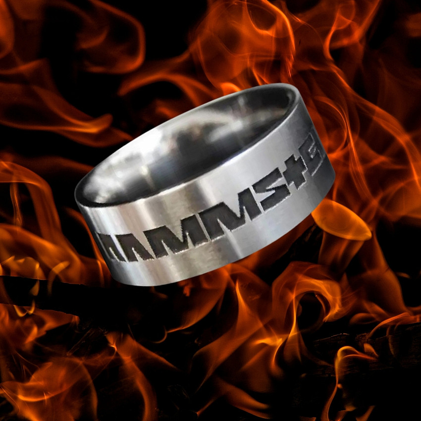 Rammstein prsten nerez ocel šířka 9 mm, Schwarz, unisex, velikost 18.5 vnitřní průměr v mm