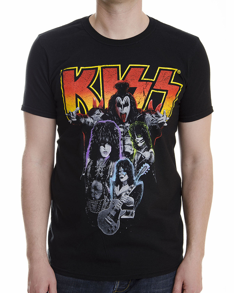 Kiss tričko, Neon Band, pánské, velikost L