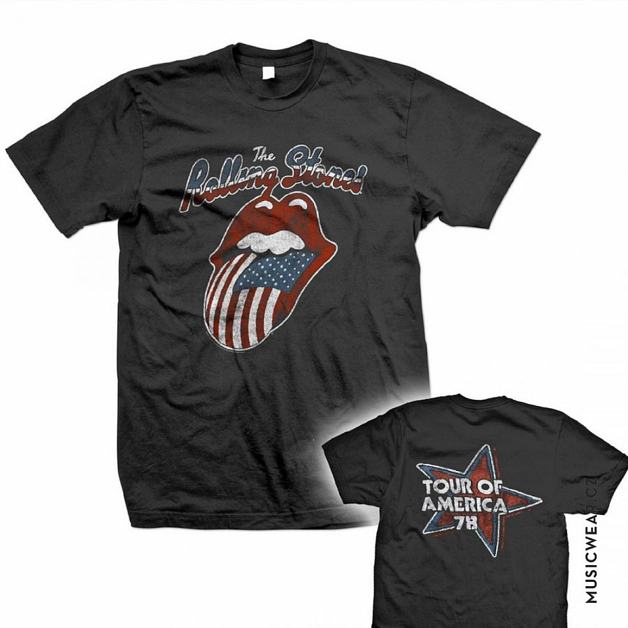Rolling Stones tričko, Tour of America 78 Black BP, pánské, velikost S