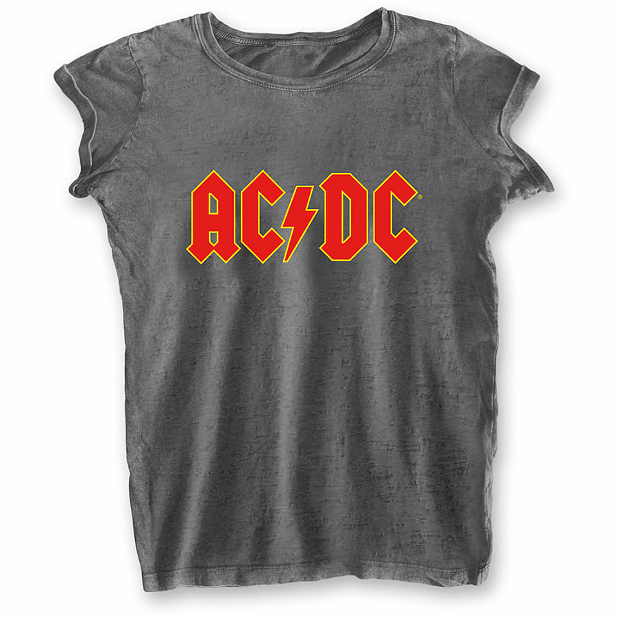 AC/DC tričko, Logo Burn Out Girly Grey, dámské, velikost M
