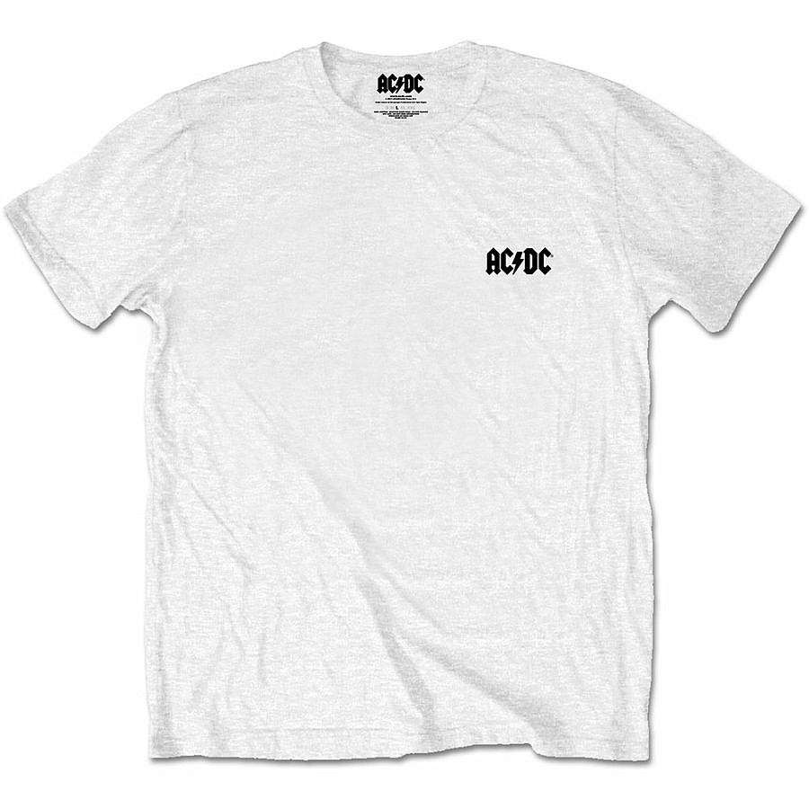 AC/DC tričko, About To Rock White BP, pánské, velikost L