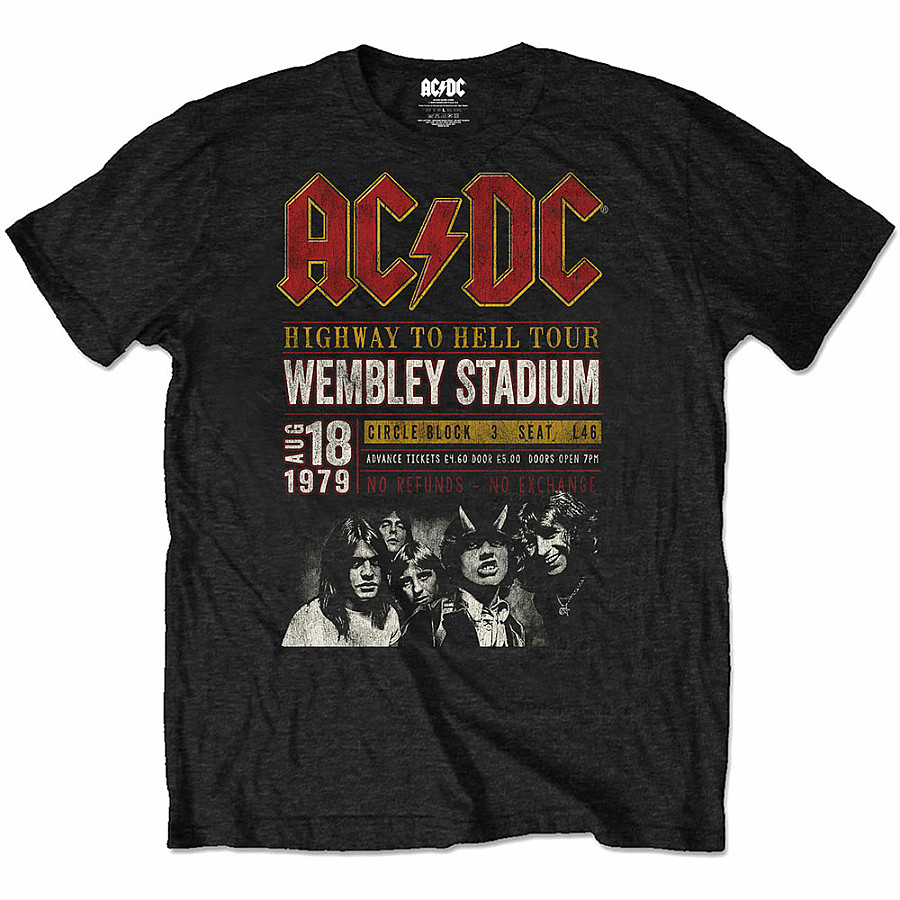 AC/DC tričko, Wembley &#039;79 Black, pánské, velikost S