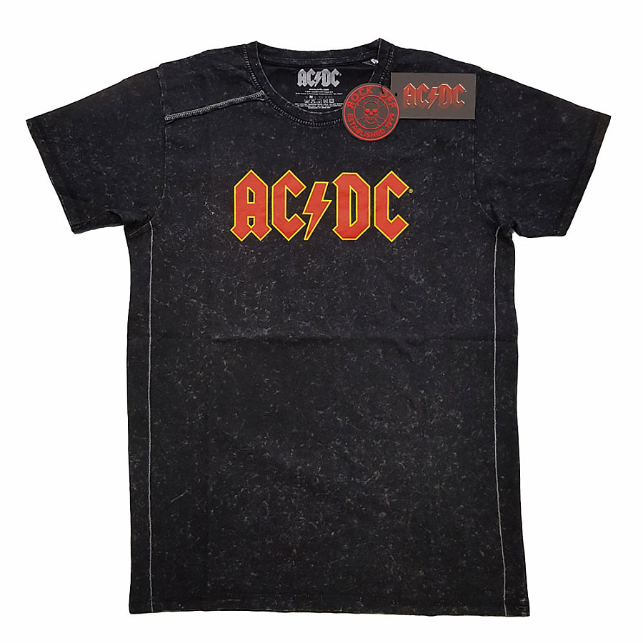 AC/DC tričko, Logo Snow Washed Black, pánské, velikost L