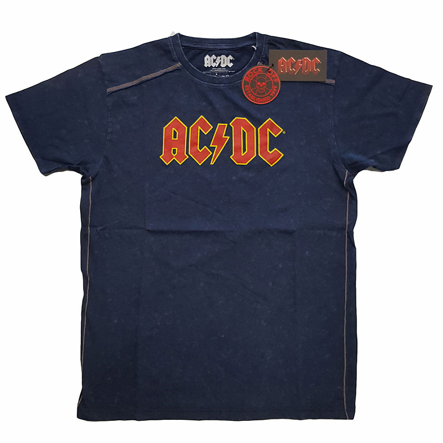 AC/DC tričko, Logo Snow Washed Blue, pánské, velikost M