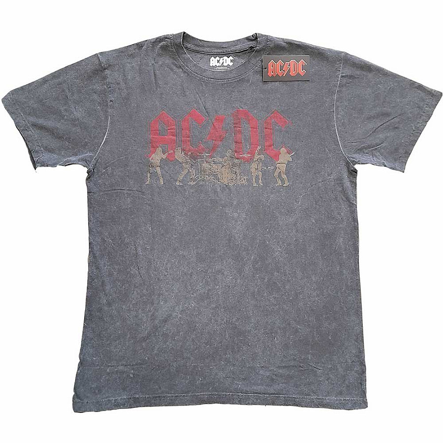 AC/DC tričko, Vintage Silhouettes Snow Wash Grey, pánské, velikost XXL