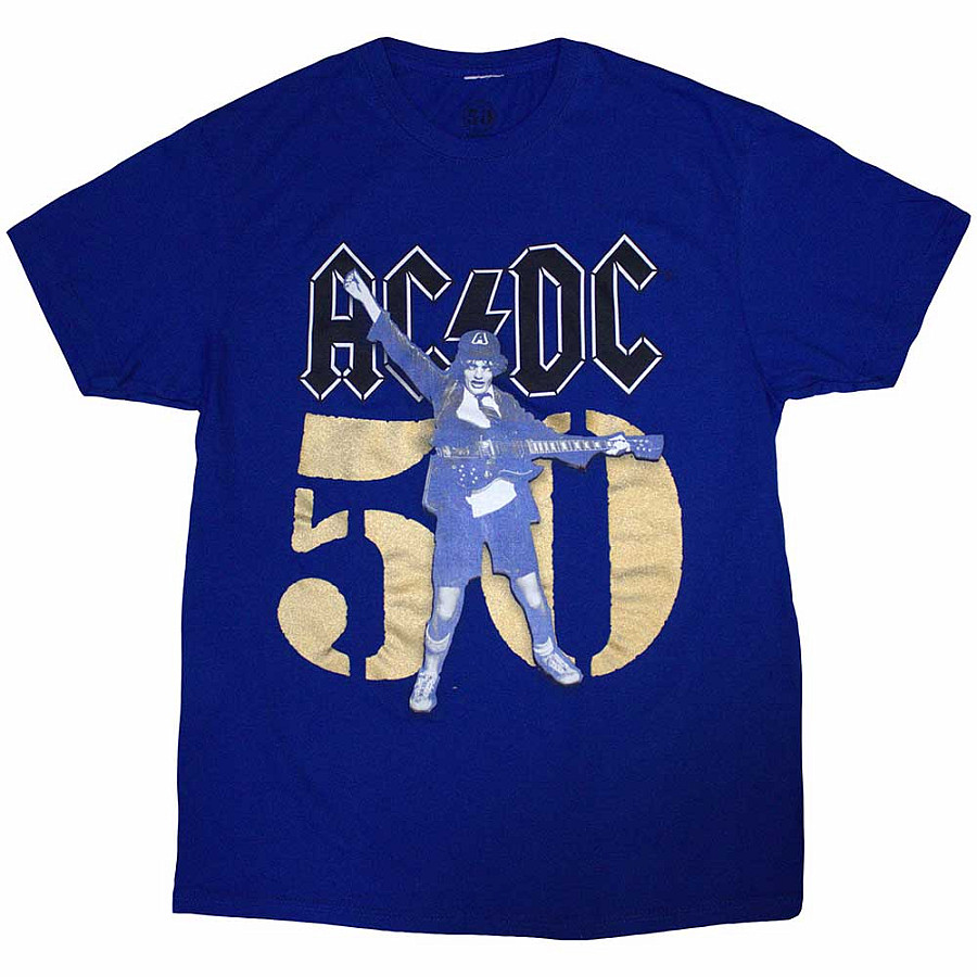 AC/DC tričko, Gold Fifty Blue, pánské, velikost L