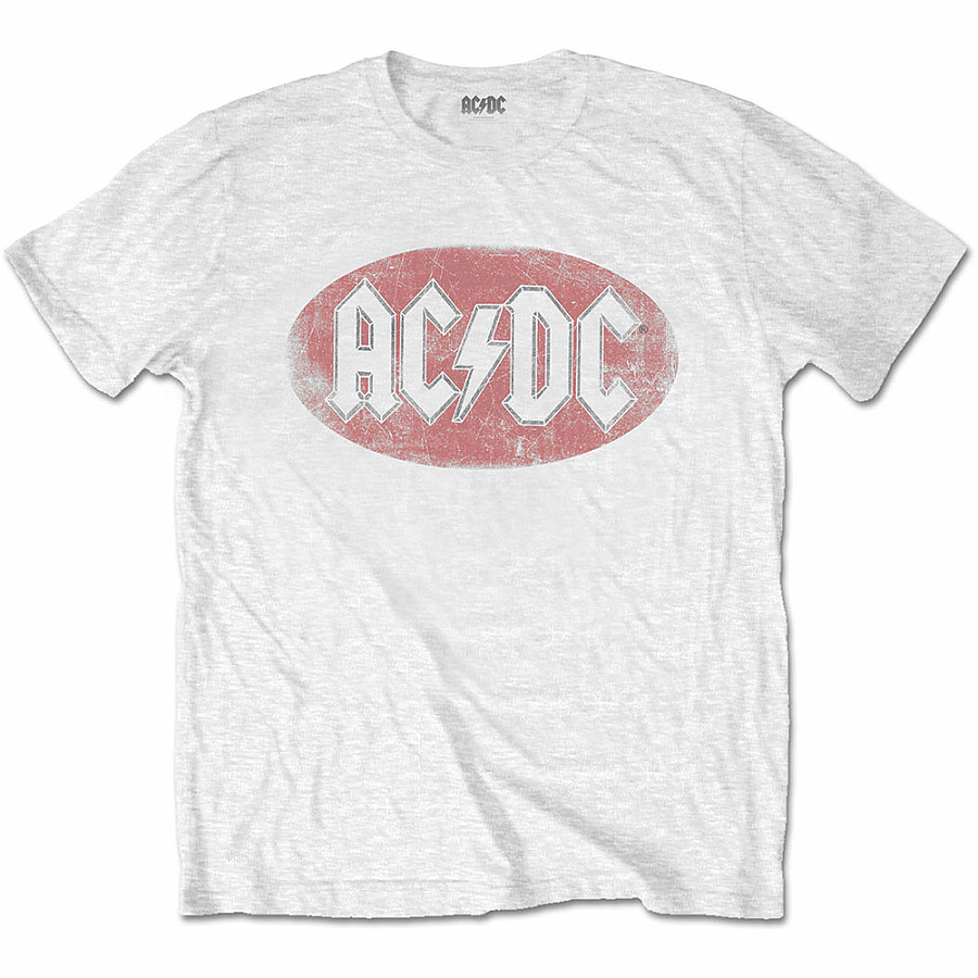 AC/DC tričko, Oval Logo Vintage White, pánské, velikost XXL