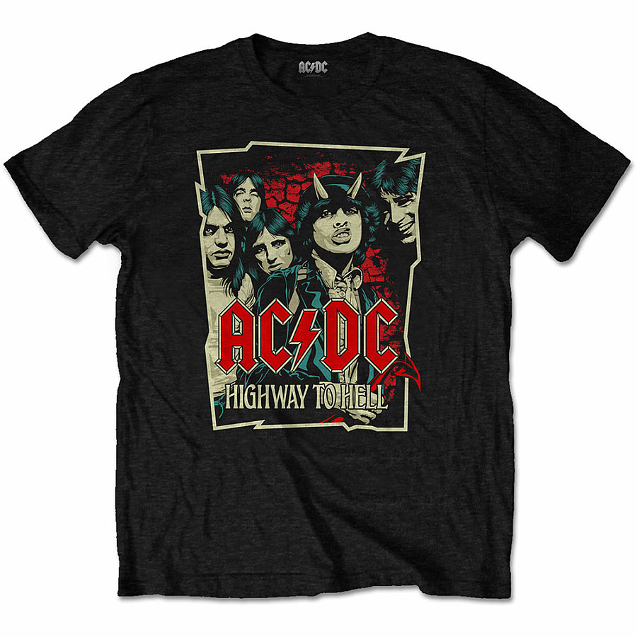 AC/DC tričko, Highway To Hell Sketch Black, pánské, velikost XL