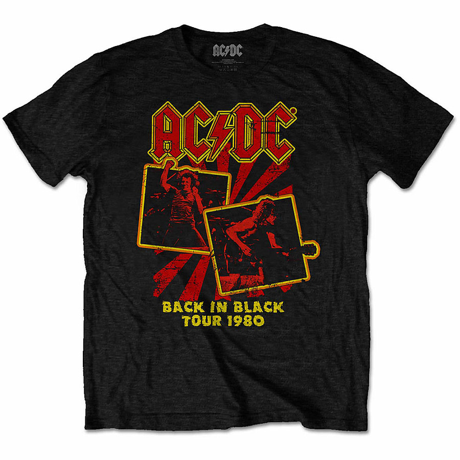 AC/DC tričko, Back in Black Tour 1980 Black, pánské, velikost XXL