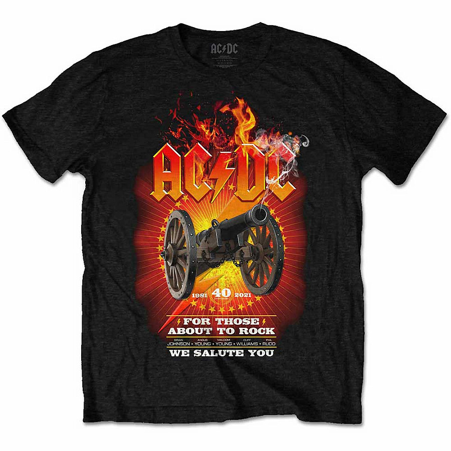 AC/DC tričko, FTATR 40th Flaming BP Black, pánské, velikost M