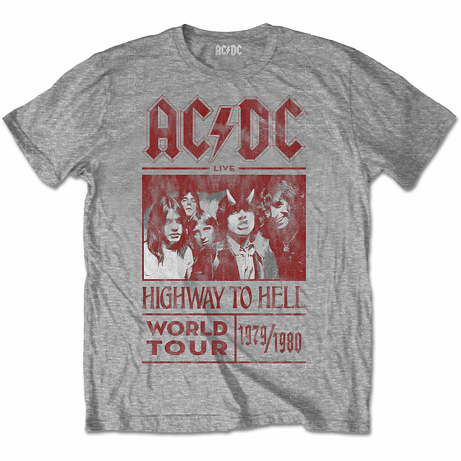 AC/DC tričko, Highway To Hell World Tour 1979/1980 Grey, pánské, velikost L