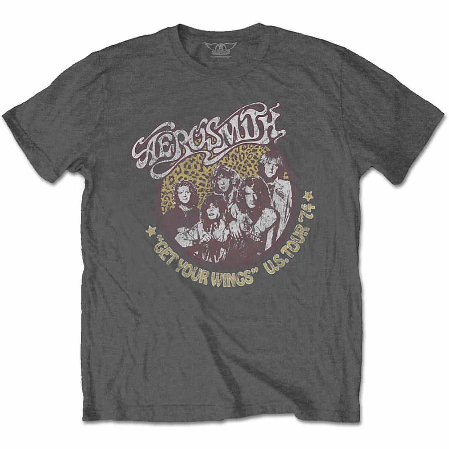 Aerosmith tričko, Cheetah Print Grey, pánské, velikost M