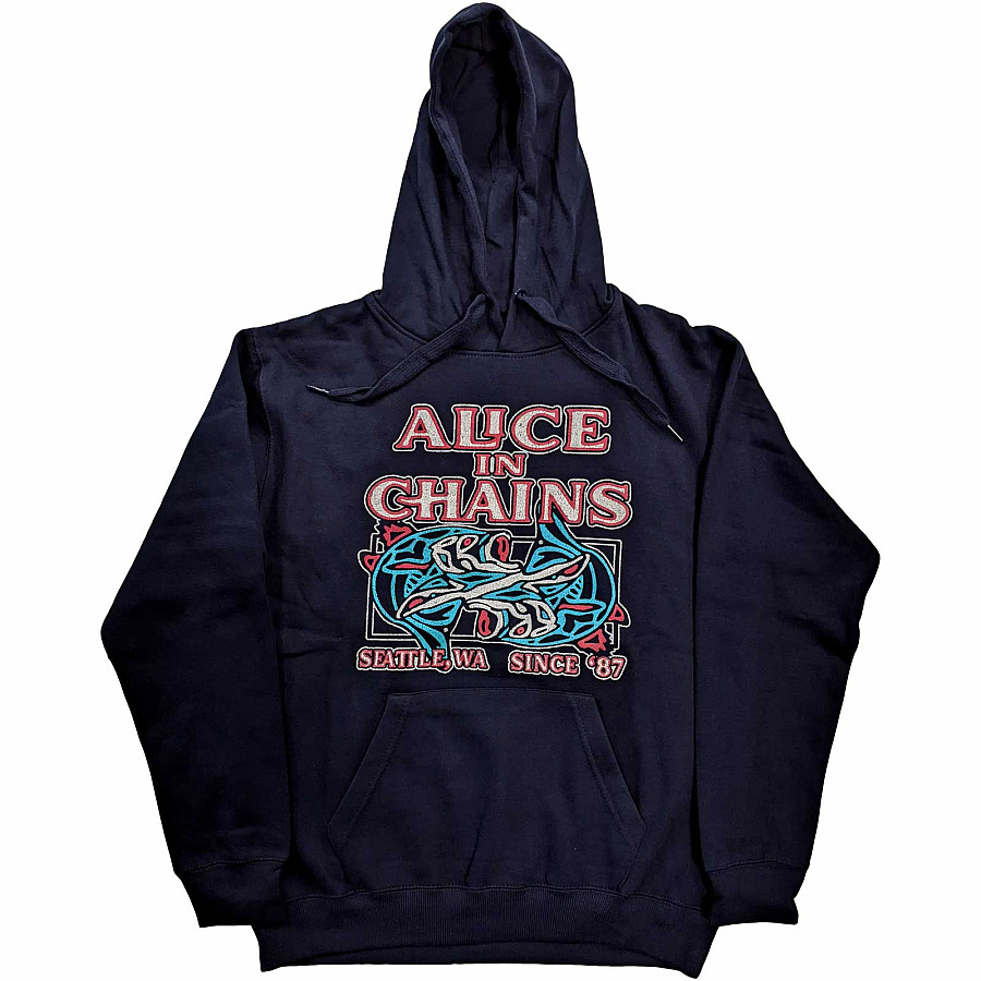 Alice in Chains mikina, Totem Fish Navy Blue, pánská, velikost L