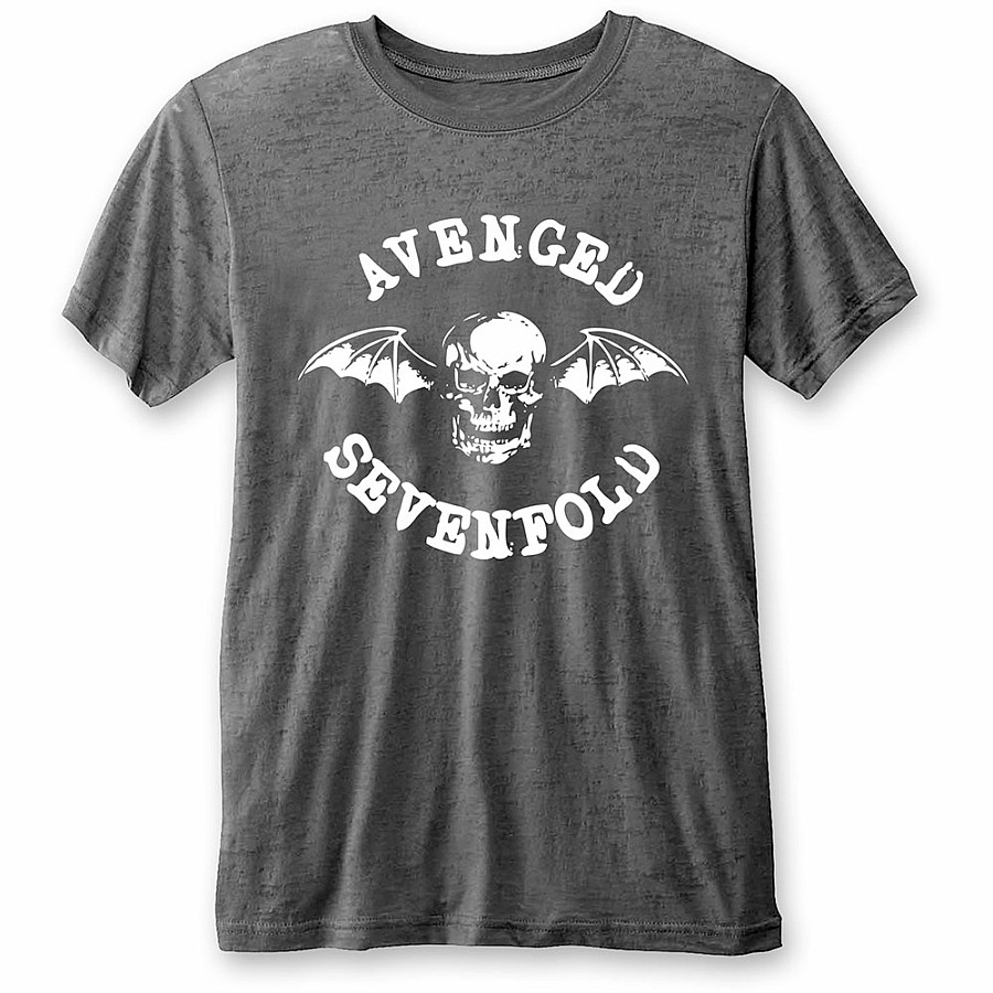 Avenged Sevenfold tričko, Deathbat Burnout Grey, pánské, velikost S