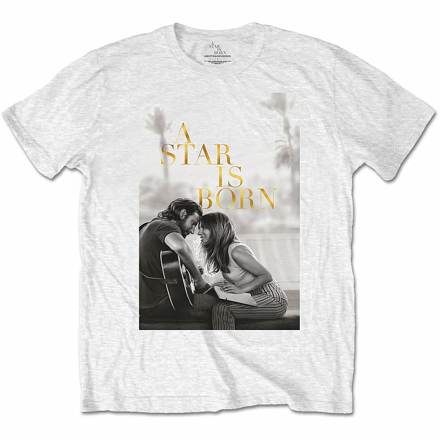 Lady Gaga tričko, A Star is Born Jack &amp; Ally Movie Poster White, pánské, velikost L