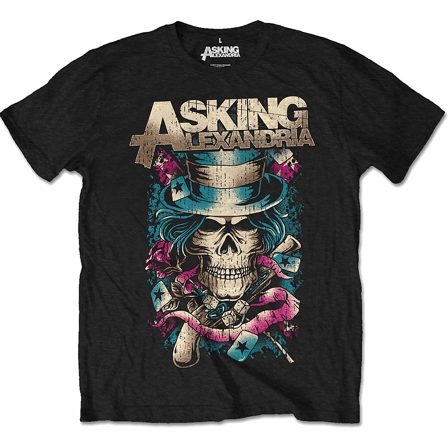 Asking Alexandria tričko, Hat Skull, pánské, velikost M