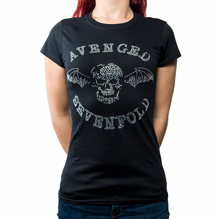 Avenged Sevenfold tričko, Deathbat Diamante, dámské, velikost L